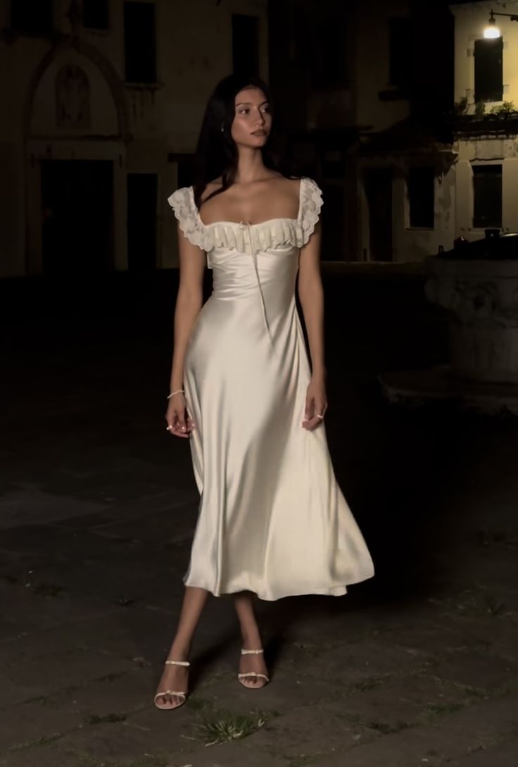 Princess Ivory A Line Lace Satin Prom Dress Evening Dress Date Dress SH5848