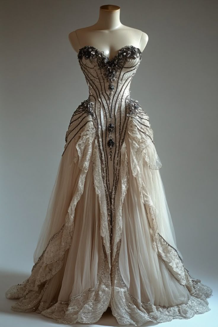 Elegant A Line Sweetheart Neck Beaded Lace Tulle Prom Dress Evening Dress SH2411