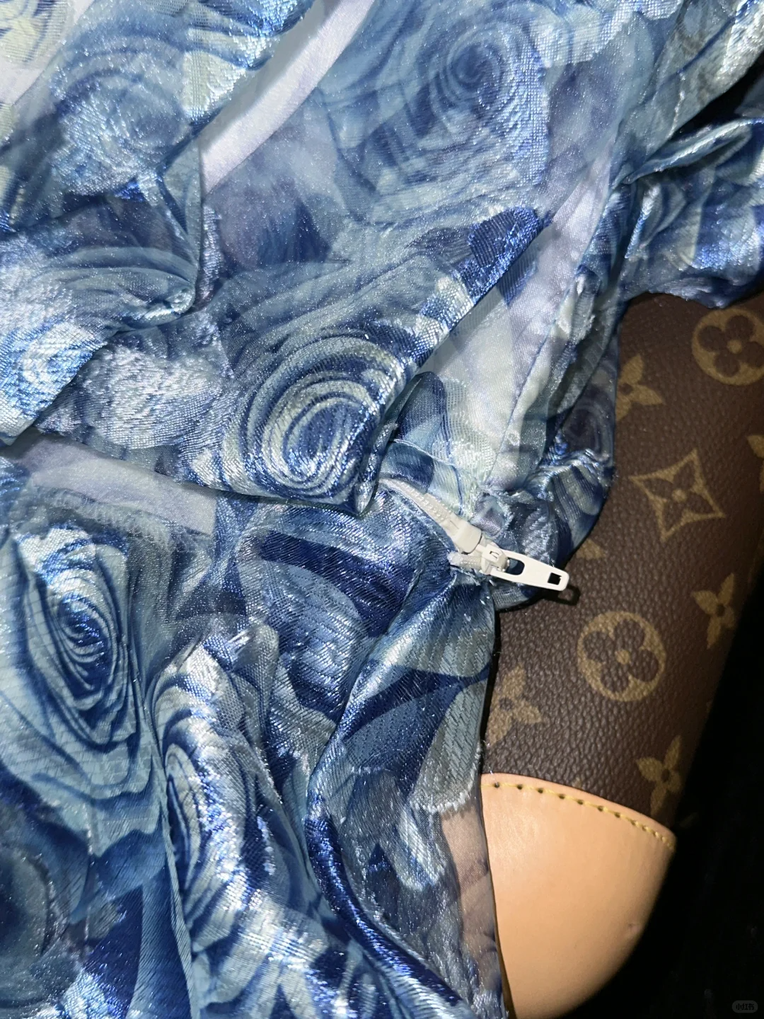 Cute A Line Straps Blue Print Flower Tulle Short Homecoming Dress Cocktail Dress SH3233