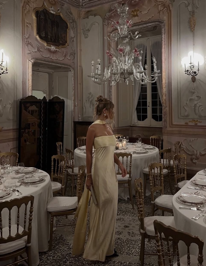 Elegant A Line Strapless Yellow Satin Party Dress Evening Dress SH3276