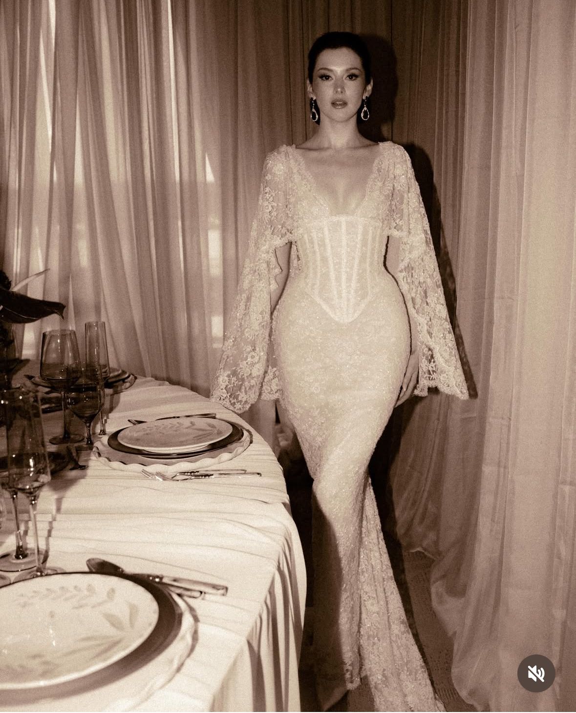 Classic Mermaid V Neck Corset Lace Long Sweep Party Dress Prom Dress Wedding Dress SH4222
