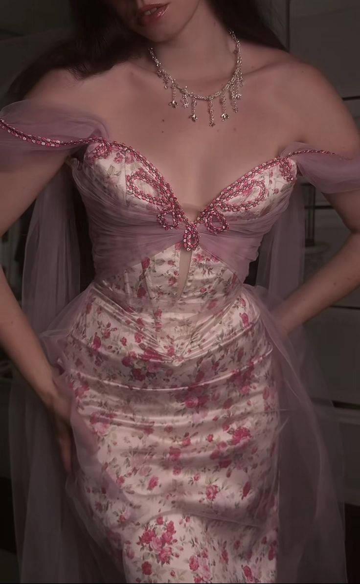 Cute Pink Print Floral A Line Satin Tulle Prom Dress 16th Birthday Dress Wedding Guest Dress SH4283