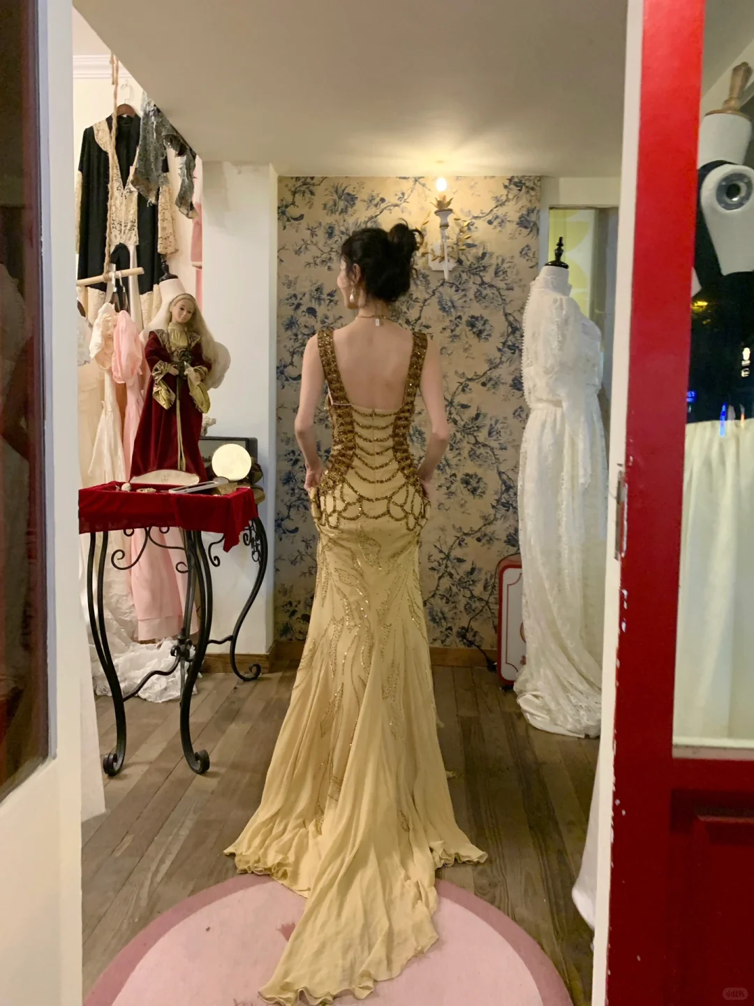 Vintage Exquisite Mermaid Straps Beaded Chiffon Prom Dress Wedding Guest Dress SH4496