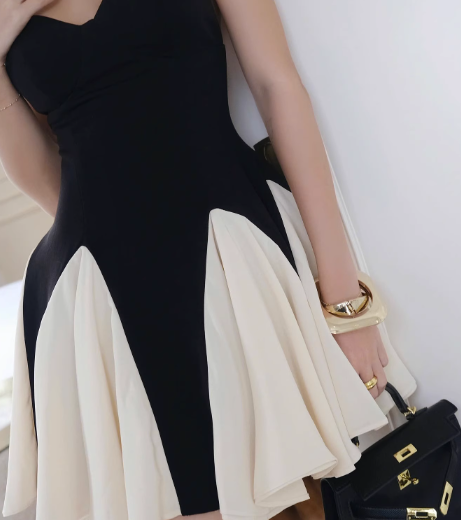 Cute A Line Spaghetti Strap White Black Satin Short Homecoming Dress Cocktail Dress SH3111
