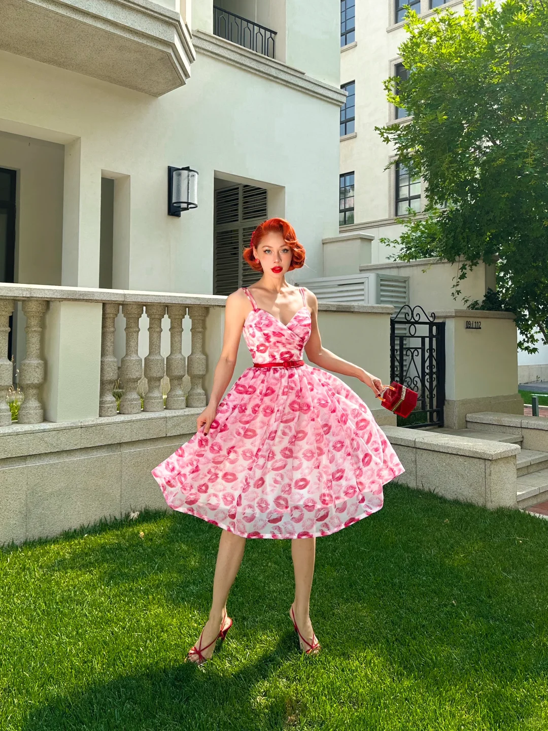 Flaming Lips Vintage A Line Spaghetti Straps Chiffon Party Dress Homecoming Dress SH4302