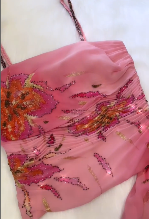 Vintage A Line Spaghetti Straps Two Piece Pink Chiffon Short Party Dress Homecoming Dress SH2002