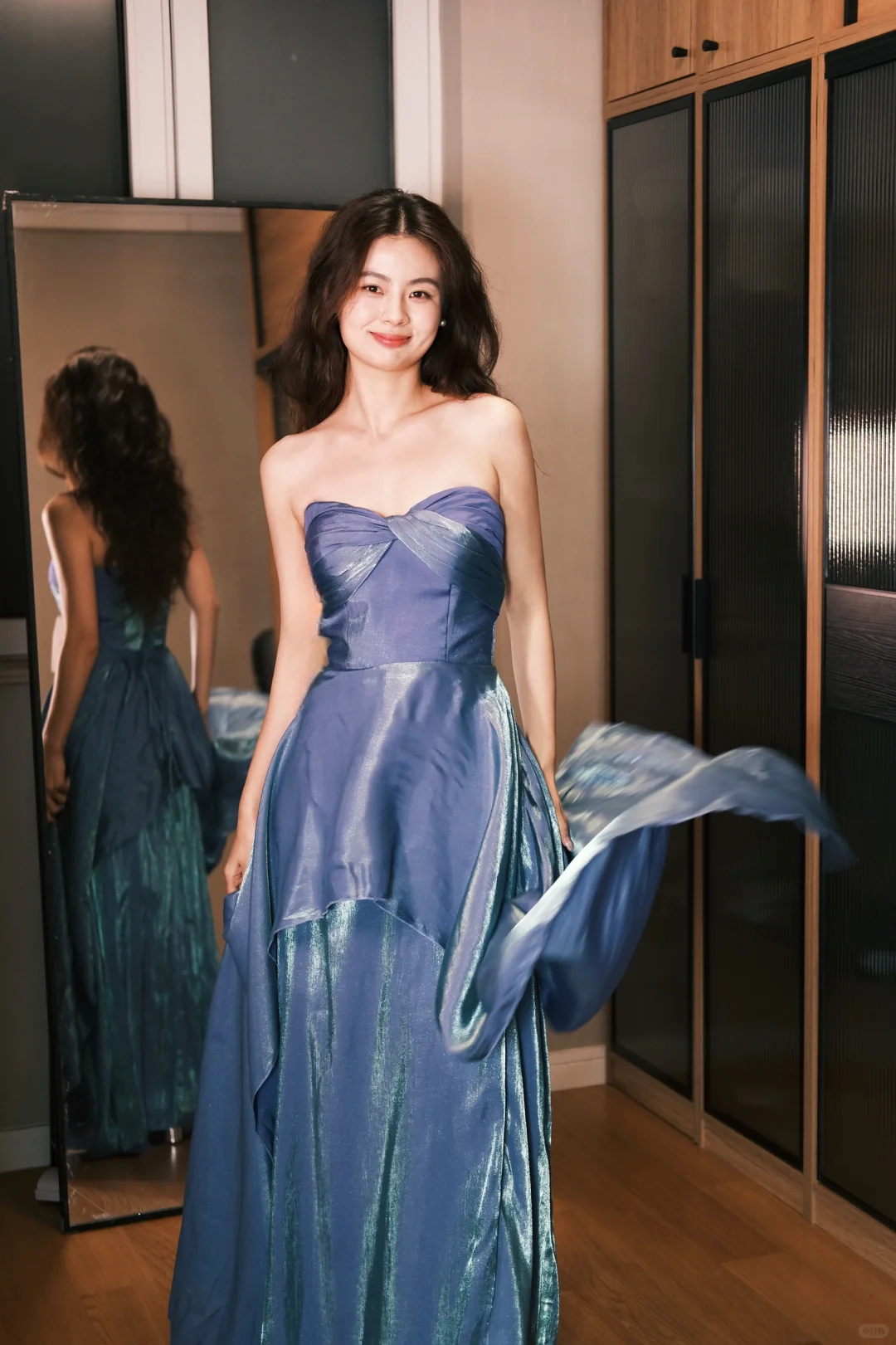 Stunning Blue Sweetheart Neck Satin Long Prom Dress Formal Gown SH4188
