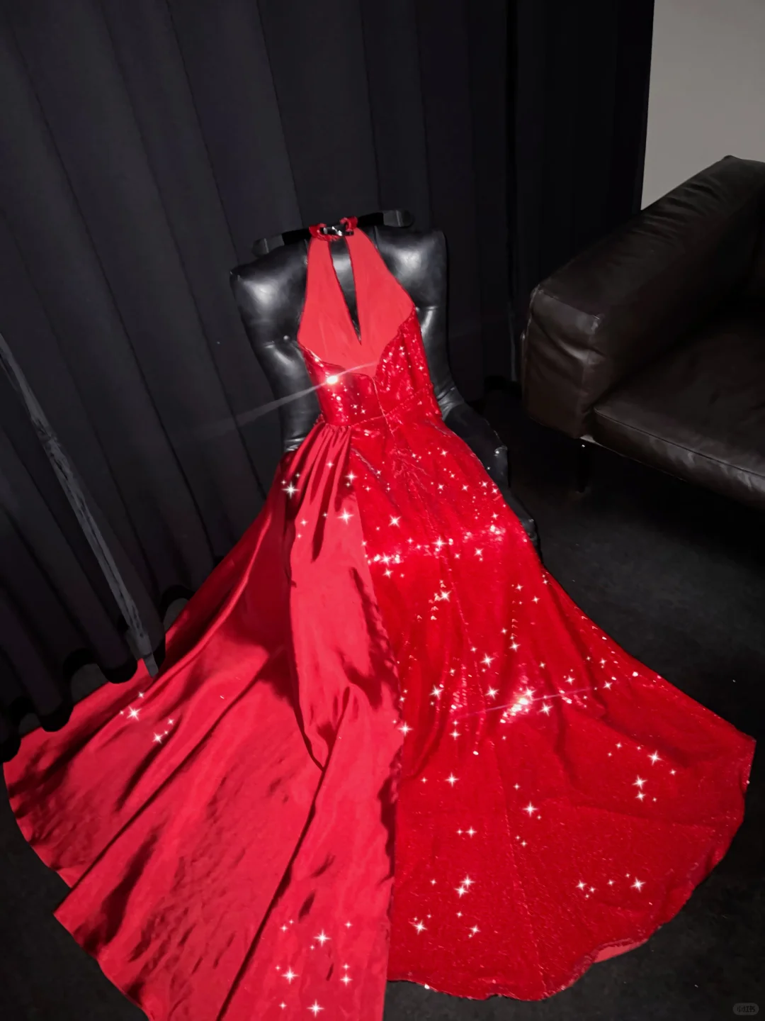 Sexy A Line V Neck Red Flower Sequin Satin Long Prom Dress Party Dress SH3000
