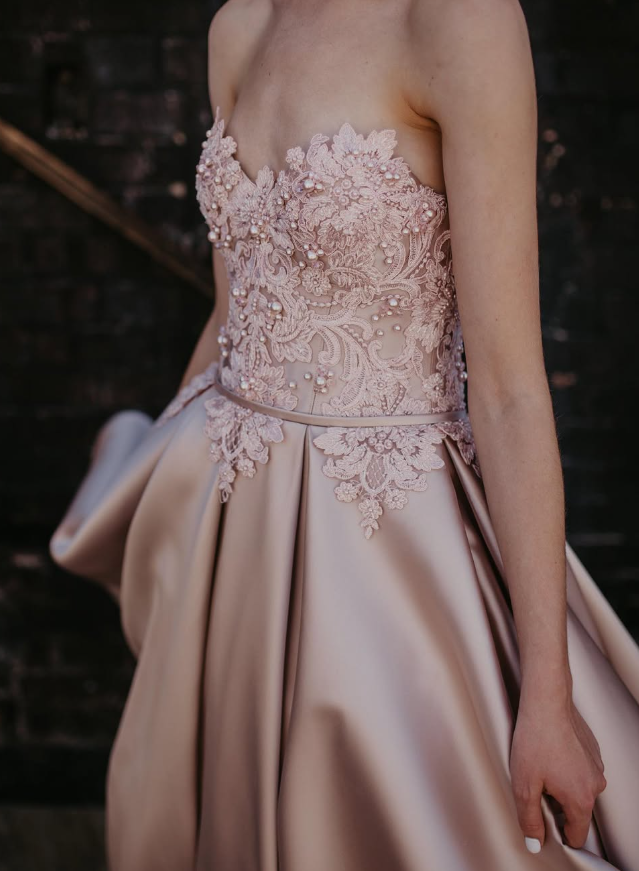 Pink A Line Sweetheart Neck Appliques Pearl Satin Party Dress Homecoming Dress SH2871