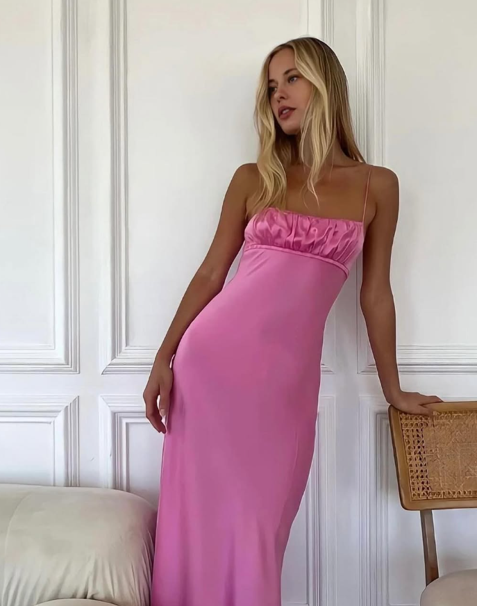 Backless Sapaghetti Straps Long Evening Gown Prom Dress SH1059