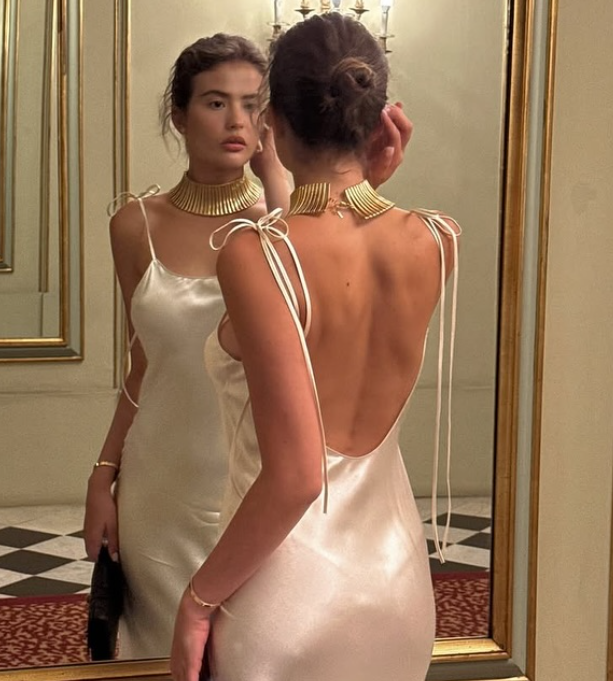 Simple White A Line Spaghetti Strap Satin Open Back Prom Dress Wedding Guest Dress SH4446
