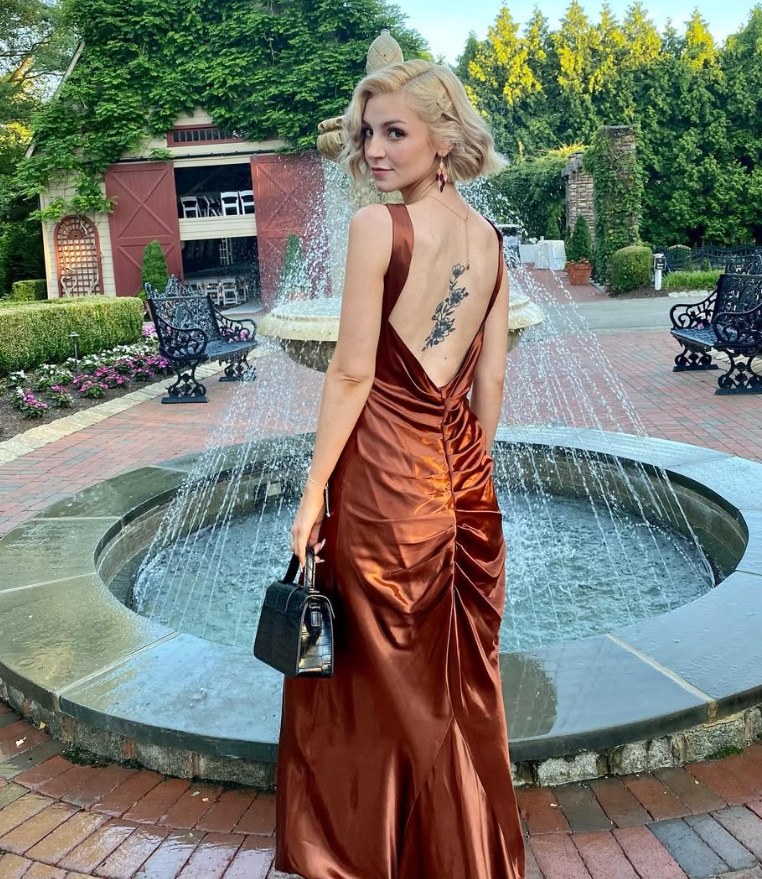 Elegant Mermaid Straps Brown Satin Long Sweep Prom Dress Evening Dress SH2387