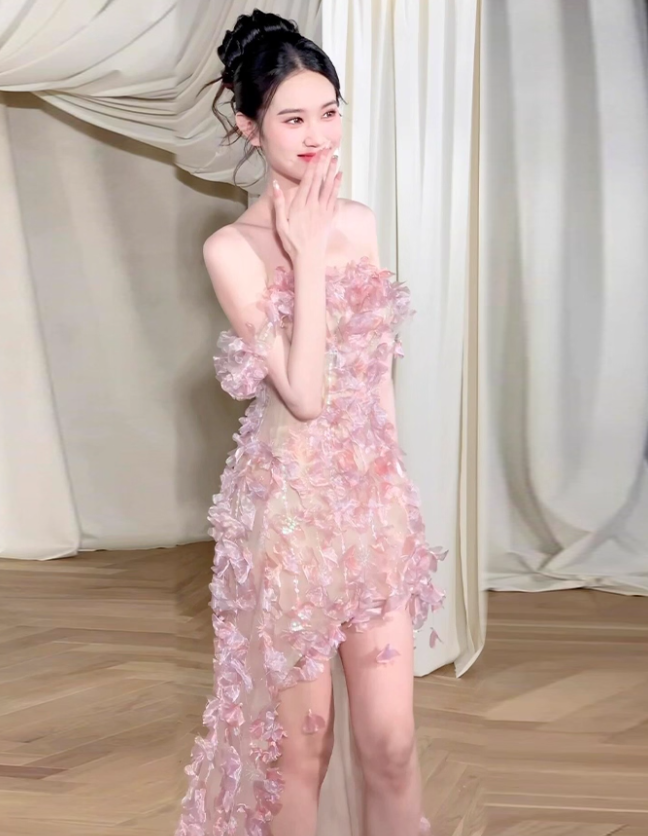 Romantic A Line Off the Shoulder Floral Tulle Prom Dress 16th Birthday Dress SH4137