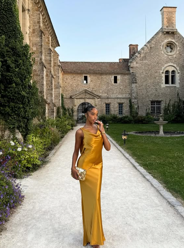 Stunning Sheath Straps Satin Long Open Back Prom Dress Wedding Guest Dress SH4495