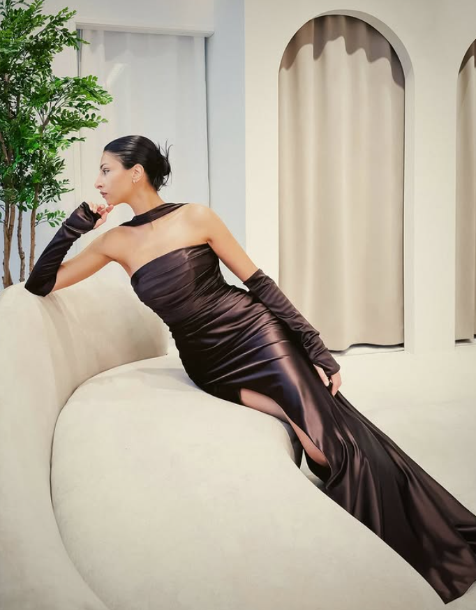 Romantic Mermaid Strapless Satin Slit Prom Dress Party Evening Dress SH5710