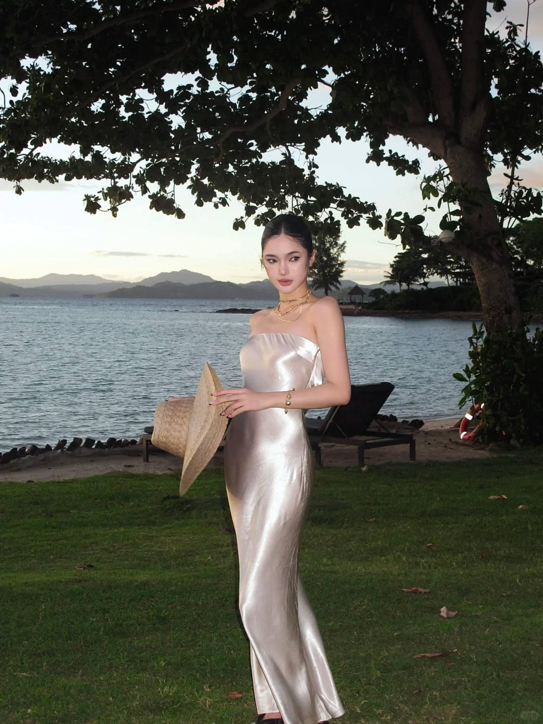 Silver Grey Sheath Strapless Satin Long Prom Dress Formal Gown Party Dress SH4186