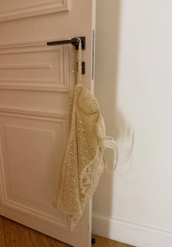 Shiny Beige Sheath Spaghetti Strap Sequin Cocktail Dress Homecoming Dress SH6135