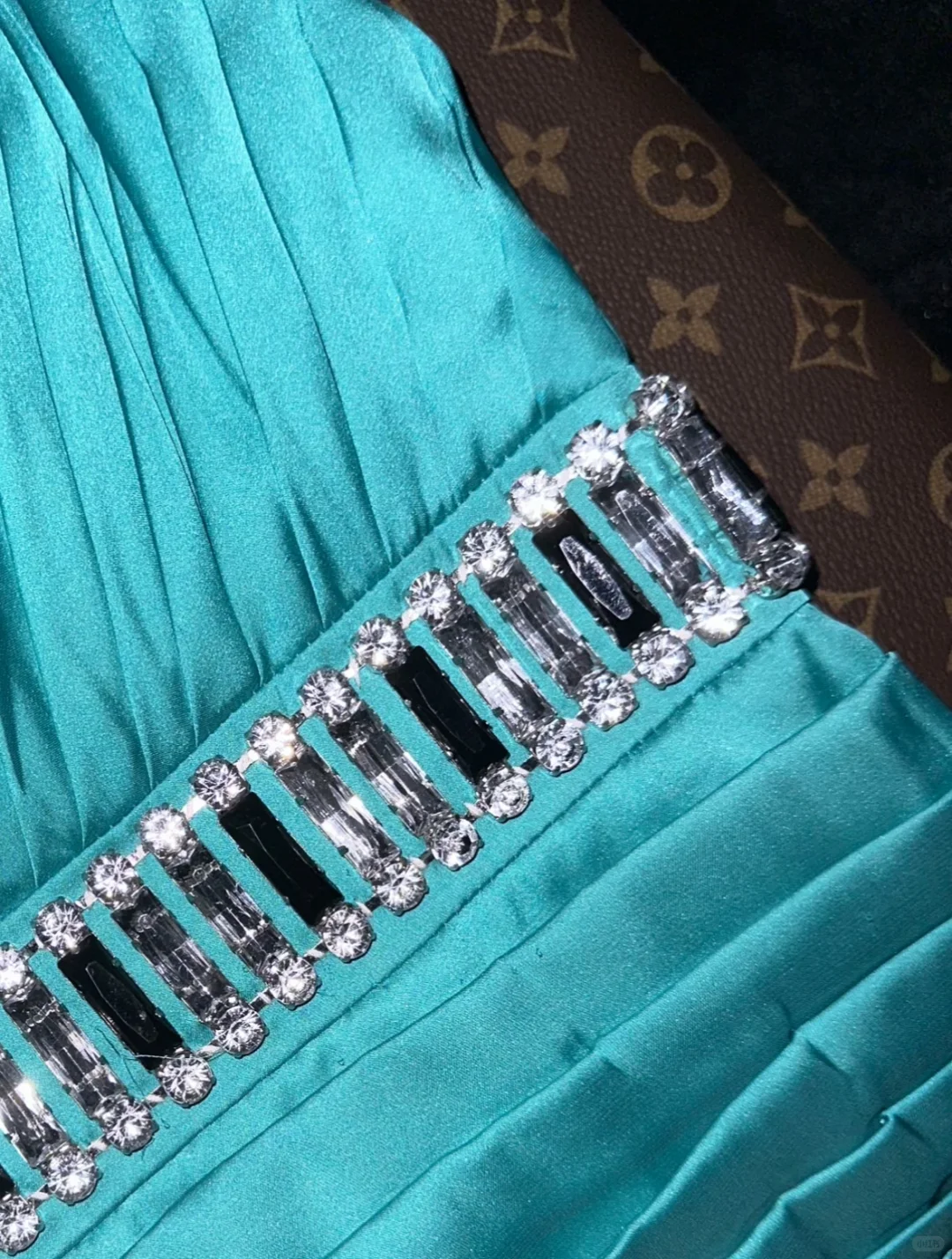 Lake Blue Mermaid One Shoulder Beaded Pleated Satin Prom Dress Party Evening Dress SH5996