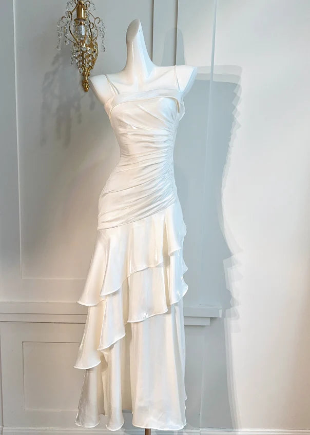 White Enchanted Prom Dress for Party&Graduation-Ruffled Layered Fair shinydress White Enchanted Prom Dress for Party&Graduation-Ruffled Layered Fair shinydress