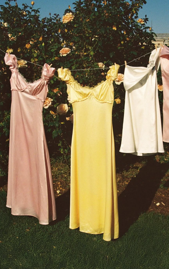 Gentle Yellow A Line Puff Lace Satin Long Prom Dress Party Dress Date Dress SH4004