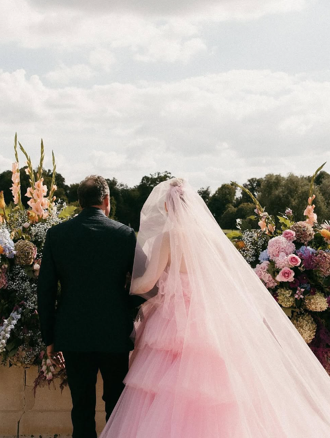 Elegant Pink A Line Strapless Tiered Tulle Long Prom Dress Wedding Dress SH2470