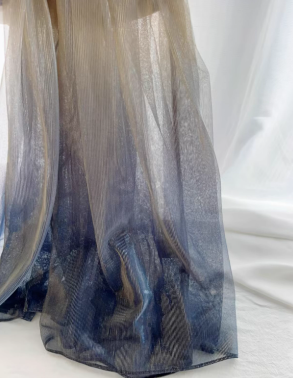 Stunning Mermaid Spaghetti Strap Satin Tulle Prom Dress Evening Dress SH4082