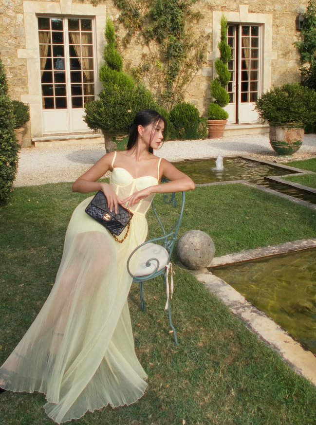Pretty A Line Spaghetti Strap Corset Light Yellow Tulle Prom Dress Evening Dress SH2210