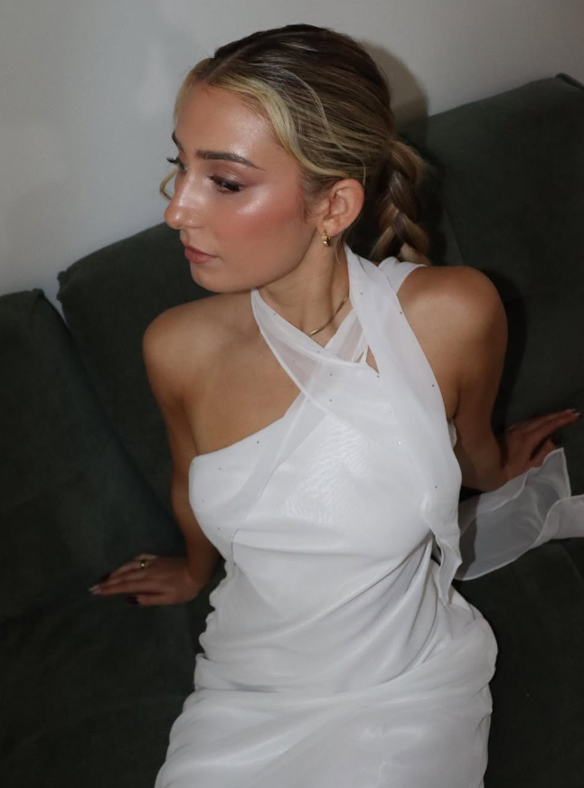 Elegant Sheath One Shoulder White Chiffon Long Prom Dress Evening Dress SH2340