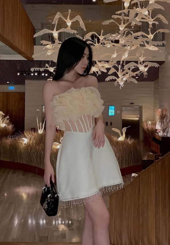 Unique A Line Strapless Corset Yellow Organza Satin Short Homecoming Dress Outfits SH6229