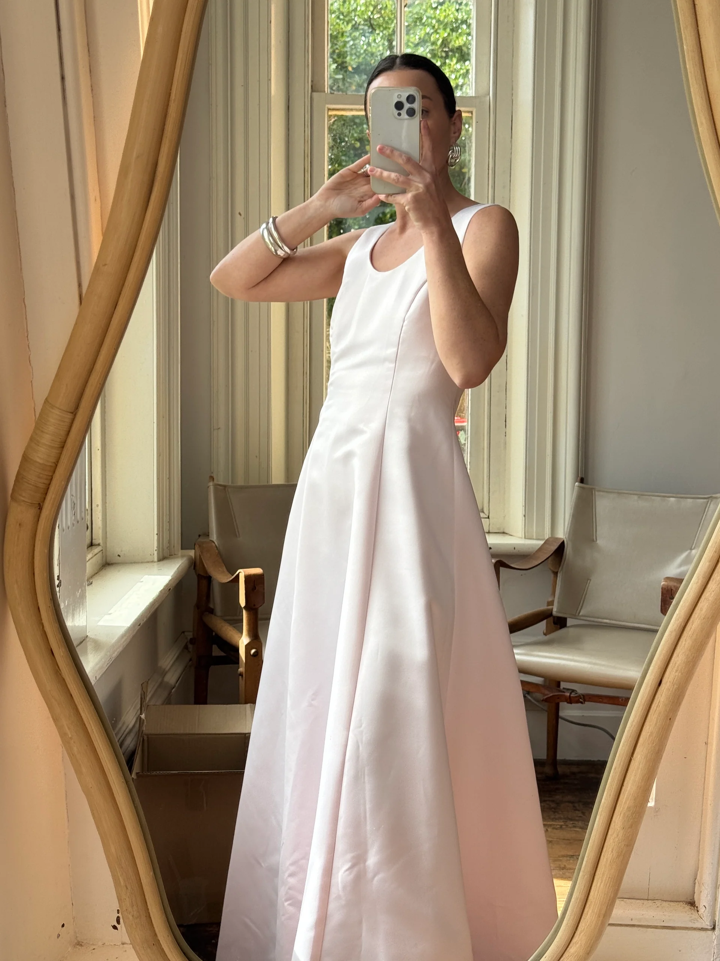 Gentle A Line Straps Light Pink Satin Prom Dress Wedding Guest Dress SH4427