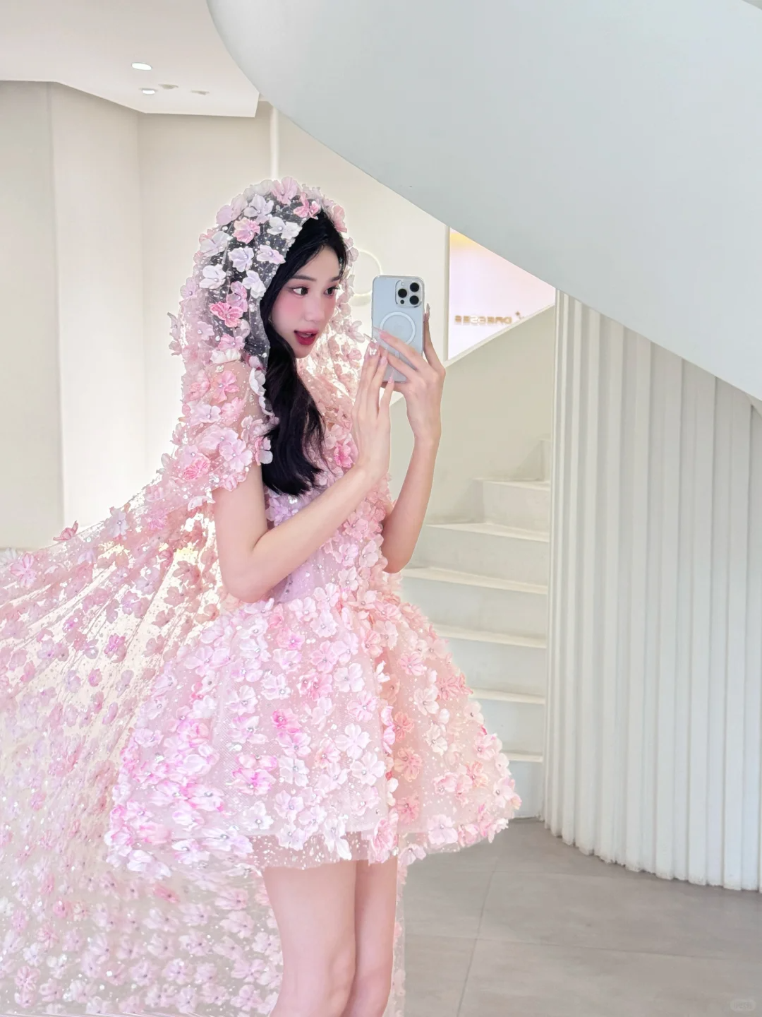 Stunning A Line Strapless Flower Pink Tulle Short Homecoming Dress Cocktail Dress SH2994