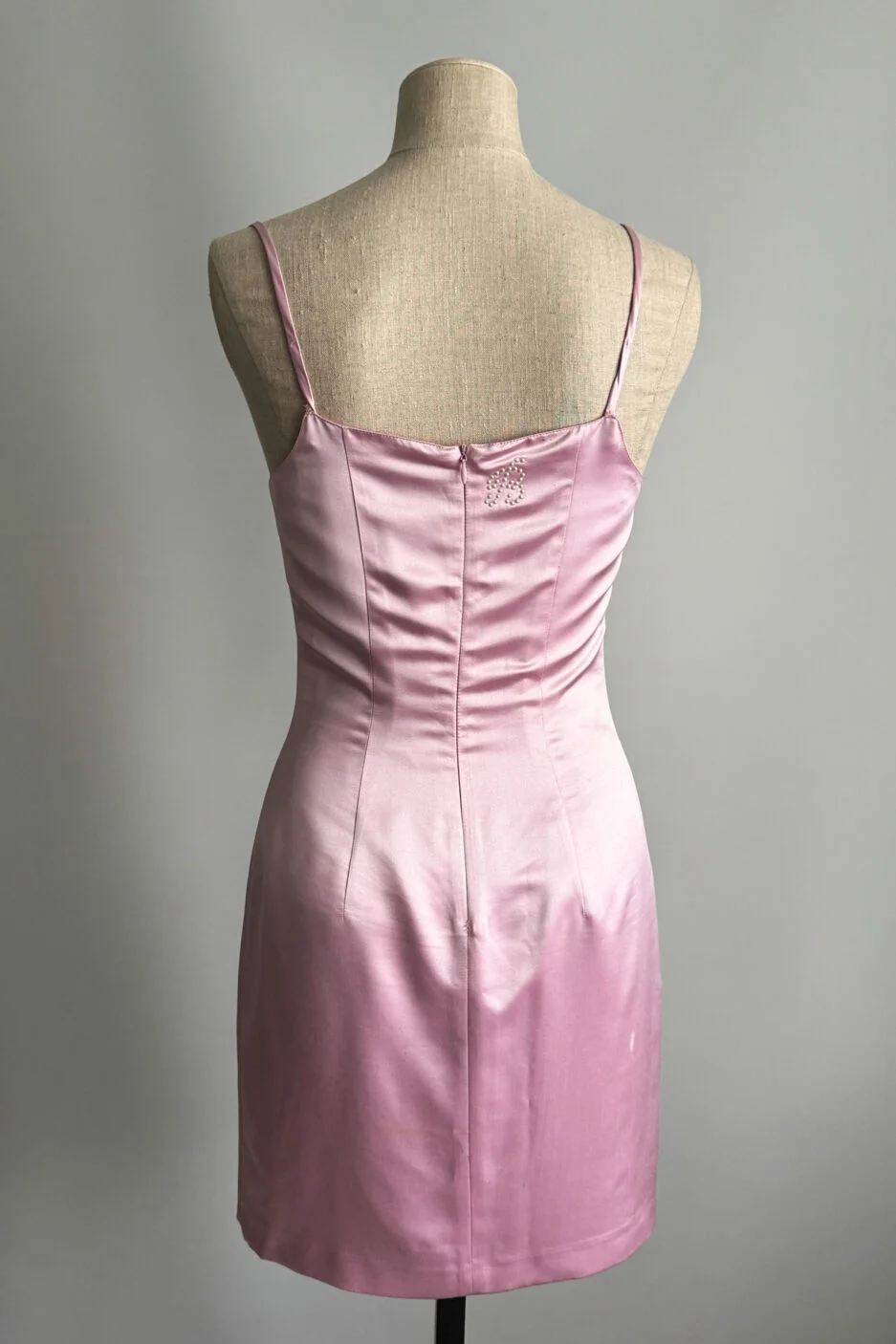 Sexy Pink Sheath Spaghetti Straps Satin Short Homecoming Dress Outfits SH5146