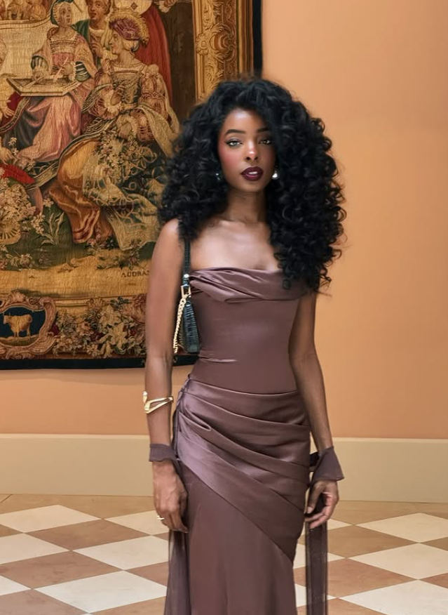 Brown Sheath Strapless Pleated Satin Prom Dress Wedding Guest Dress SH4534