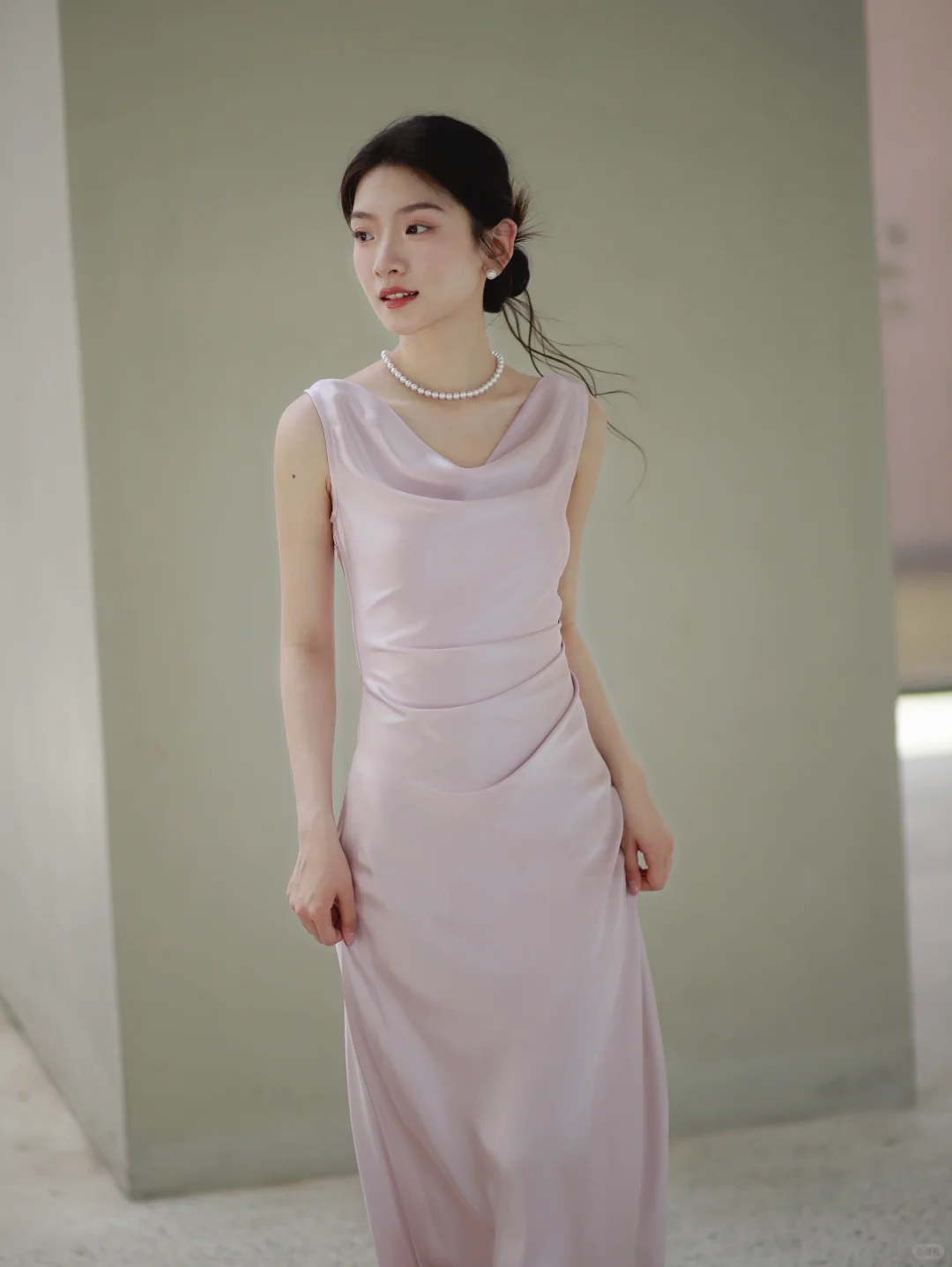 Gentle Baby Blue Sheath Straps Pleated Satin Prom Dress Evening Dress SH4215