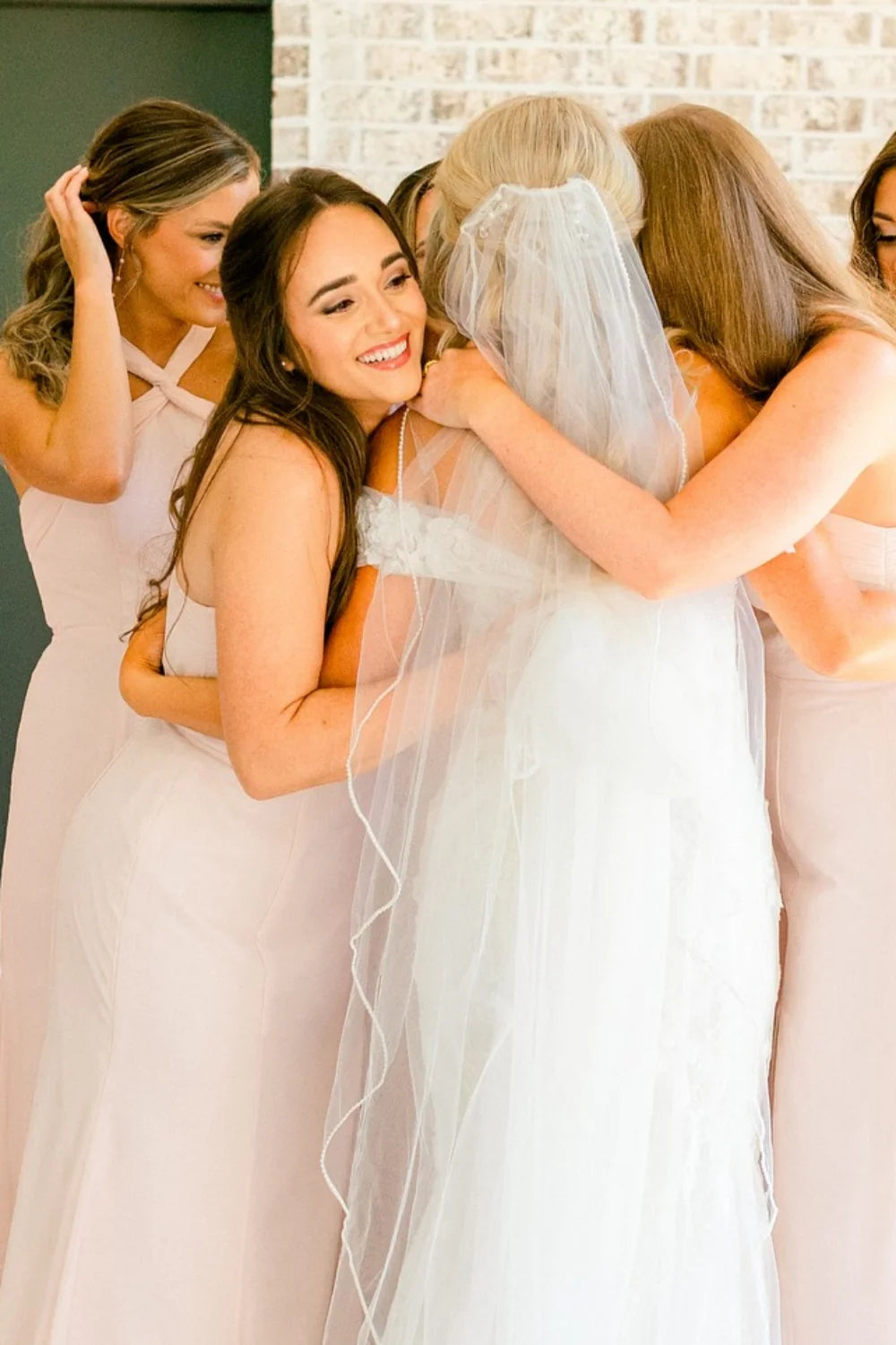 Simple Halter Pink Mermaid Chiffon Bridesmaid Dress with Slit SH6565