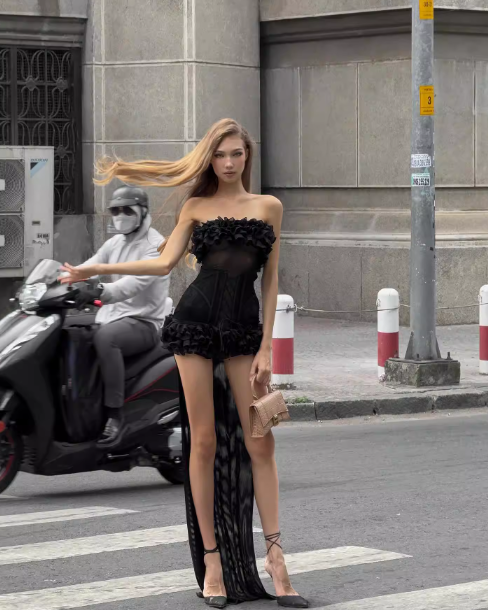 Sexy Sheath Strapless Black Chiffon Short Homecoming Dress Cocktail Dress SH3115