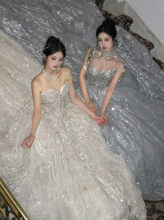 Shiny Ball Gown Sweetheart Neck Sequin Beaded Tulle Prom Dress 18th Birthday Dress SH4921