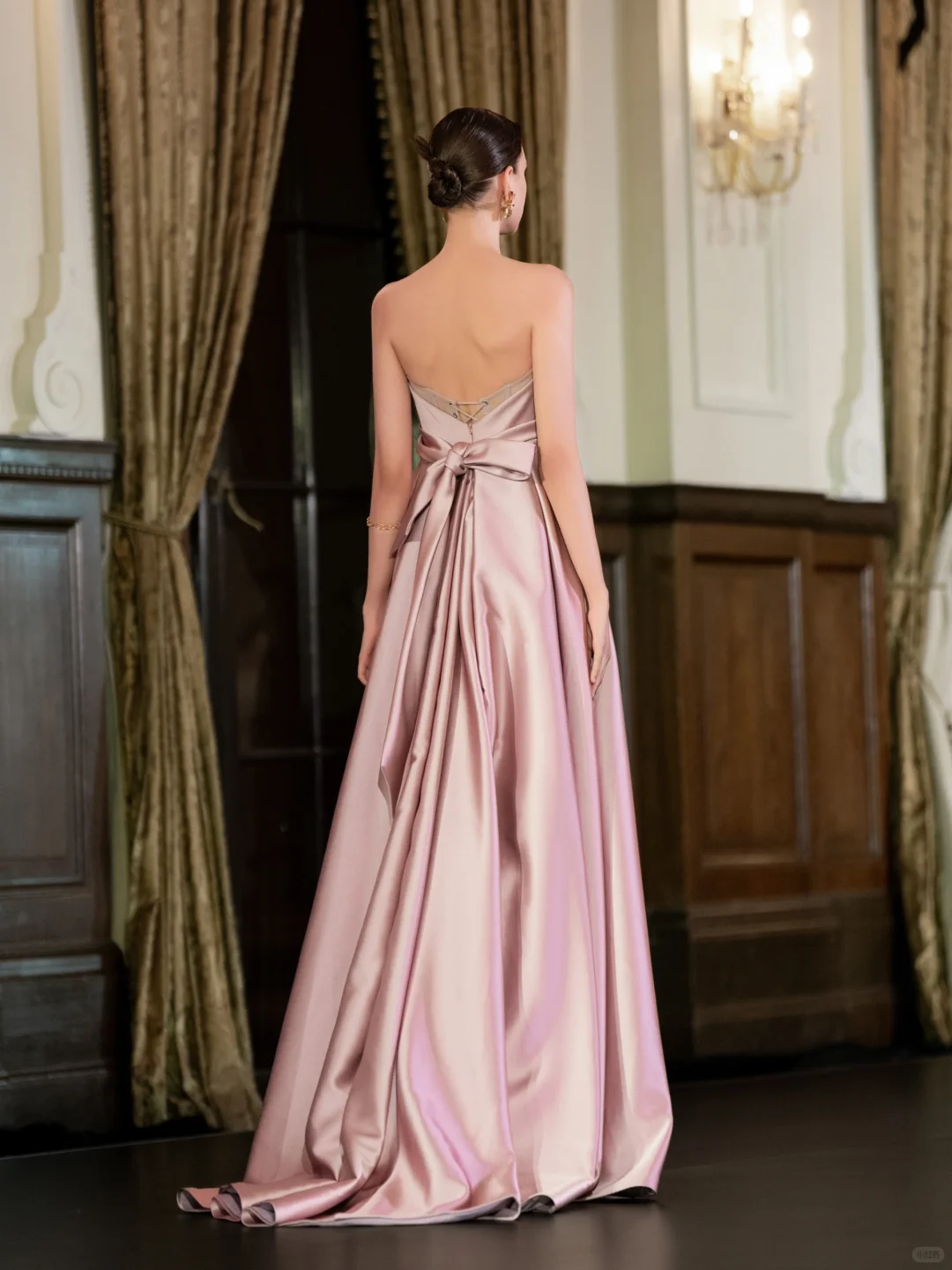 Pink A Line Sweetheart Neck Cute 3D Floral Satin Prom Dress Party Dress SH4738