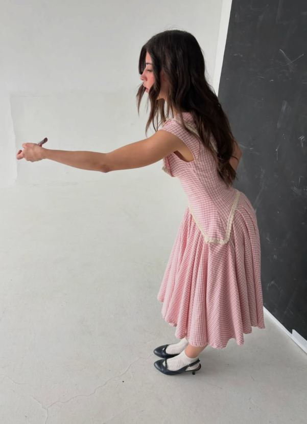 Cute Pink A Line V Neck Lattice Satin Long Prom Dress Evening Dress SH8508