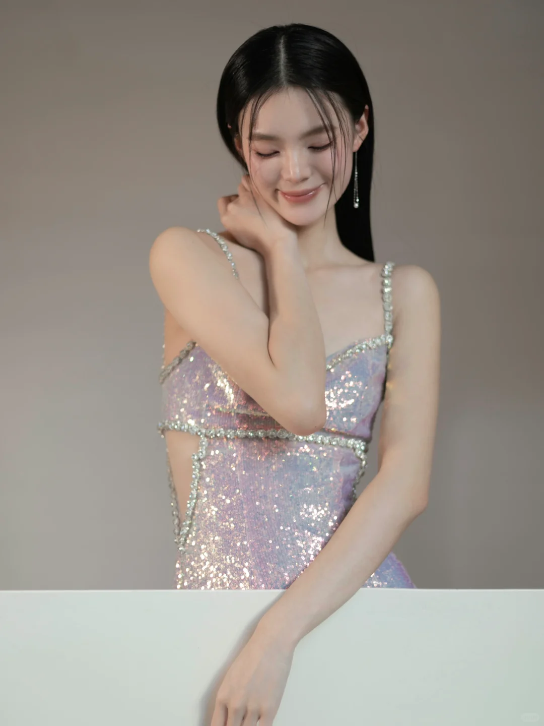 Shiny Pink Sheath Straps Rhinestone Sequin Prom Dress Evening Dress Party Dress SH4220