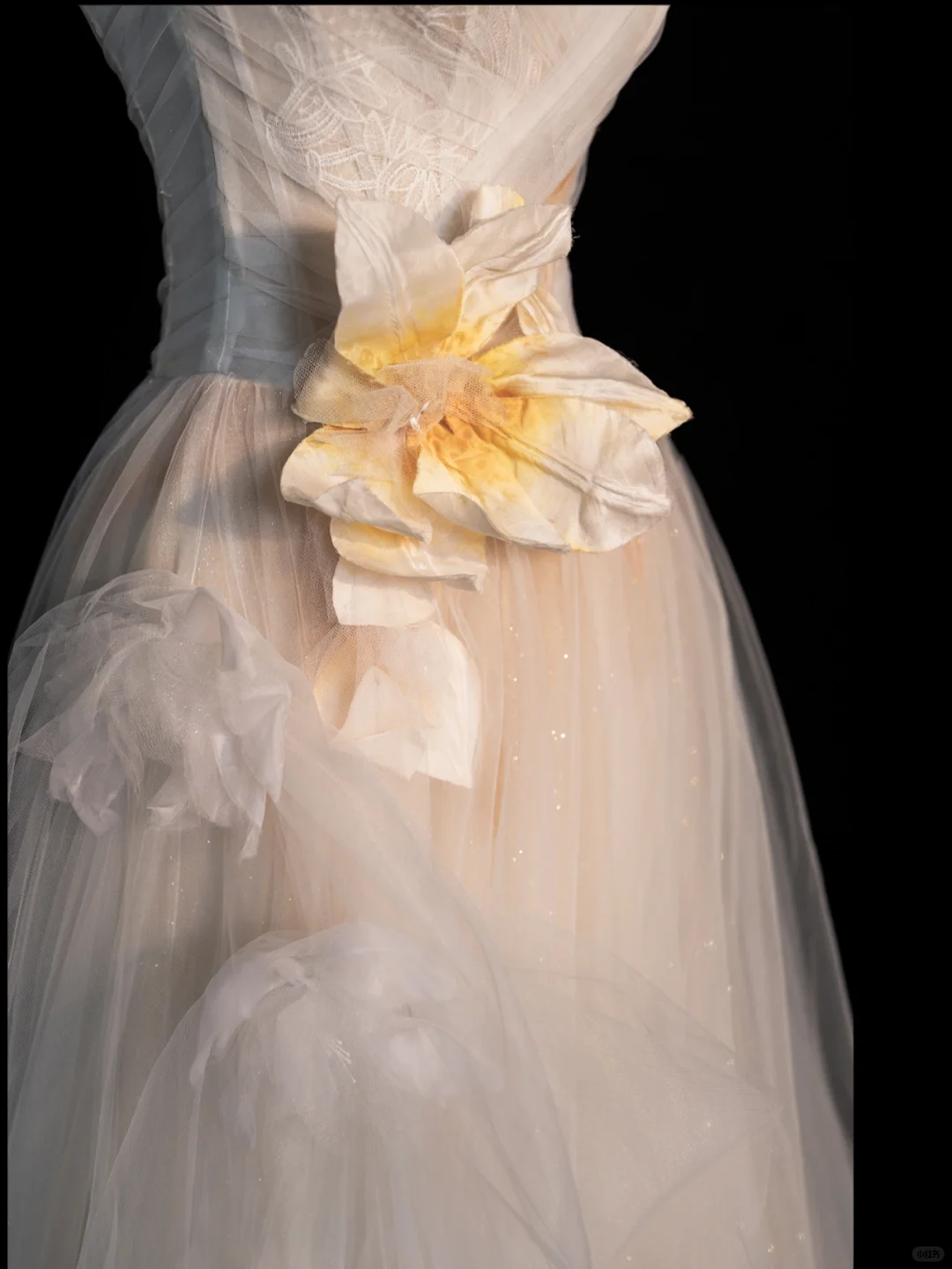 Gentle A Line One Shoulder Flower Tulle Long Party Dress Evening Dress SH2813