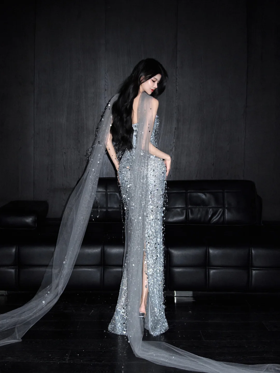 Silver Sequin Mermaid Sweetheart Neck Long Date Dress Evening Dress Prom Dress SH3442