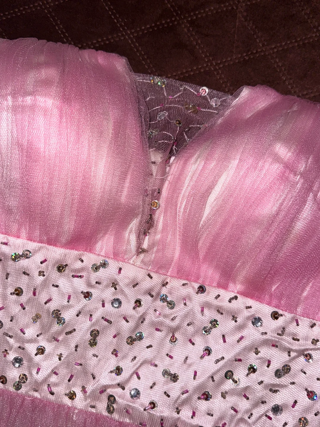 Cute A Line Sweetheart Neck Beaded Pink Tulle Satin Short Homecoming Dress Cocktail Dress SH3101