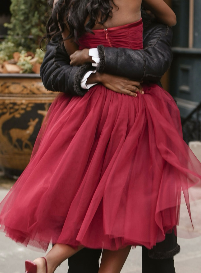 Burgundy A Line Strapless Bow Tulle Long Prom Dress Wedding Guest Dress SH4805