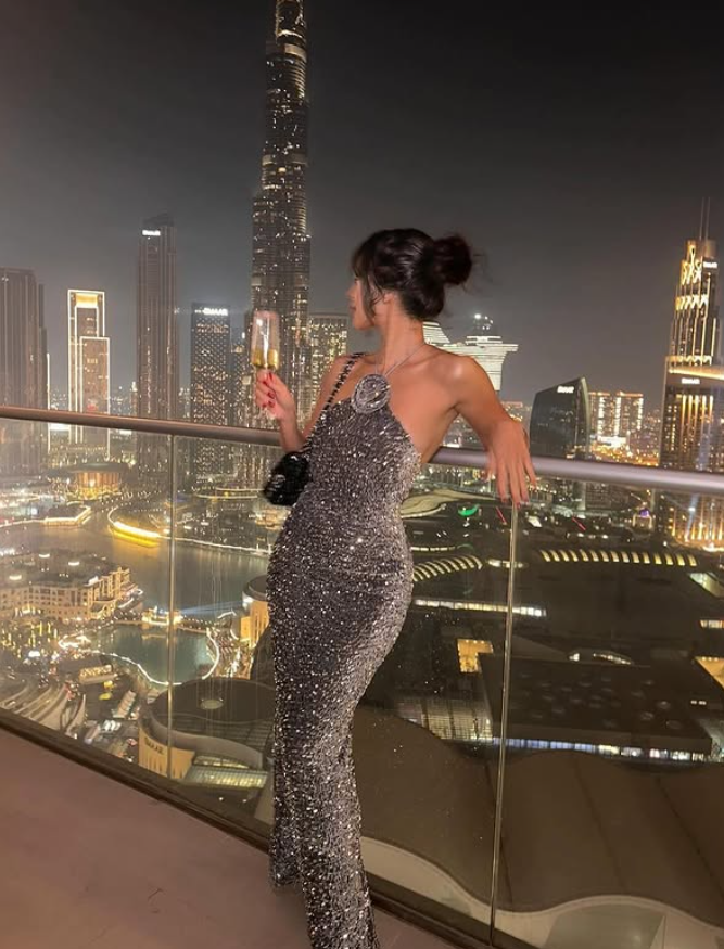 Grey Sheath Halter Sequin Velvet Long Prom Dress Birthday Dress Evening Dress SH4271
