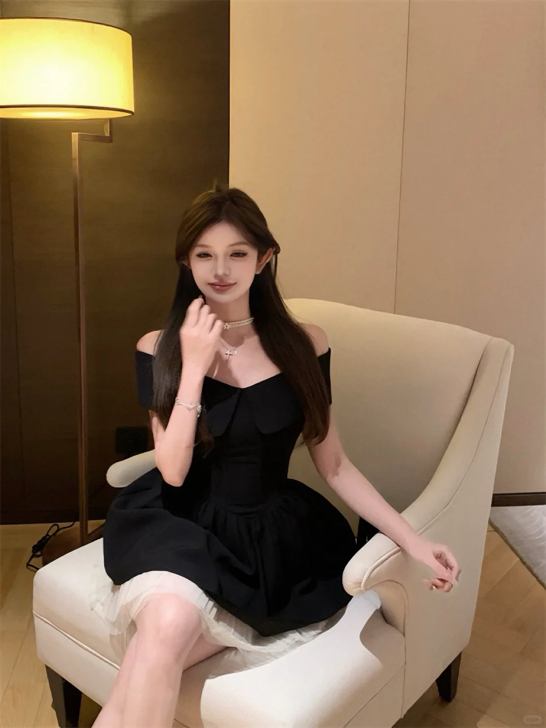 Cute A Line Off the Shoulder Black Satin Short Homecoming Dress Cocktail Dress SH2999