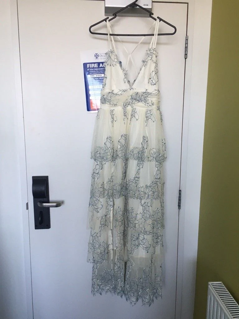 Elegant A Line Spaghetti Strap Tiered Tulle Prom Dress Evening Dress with Slit SH2132