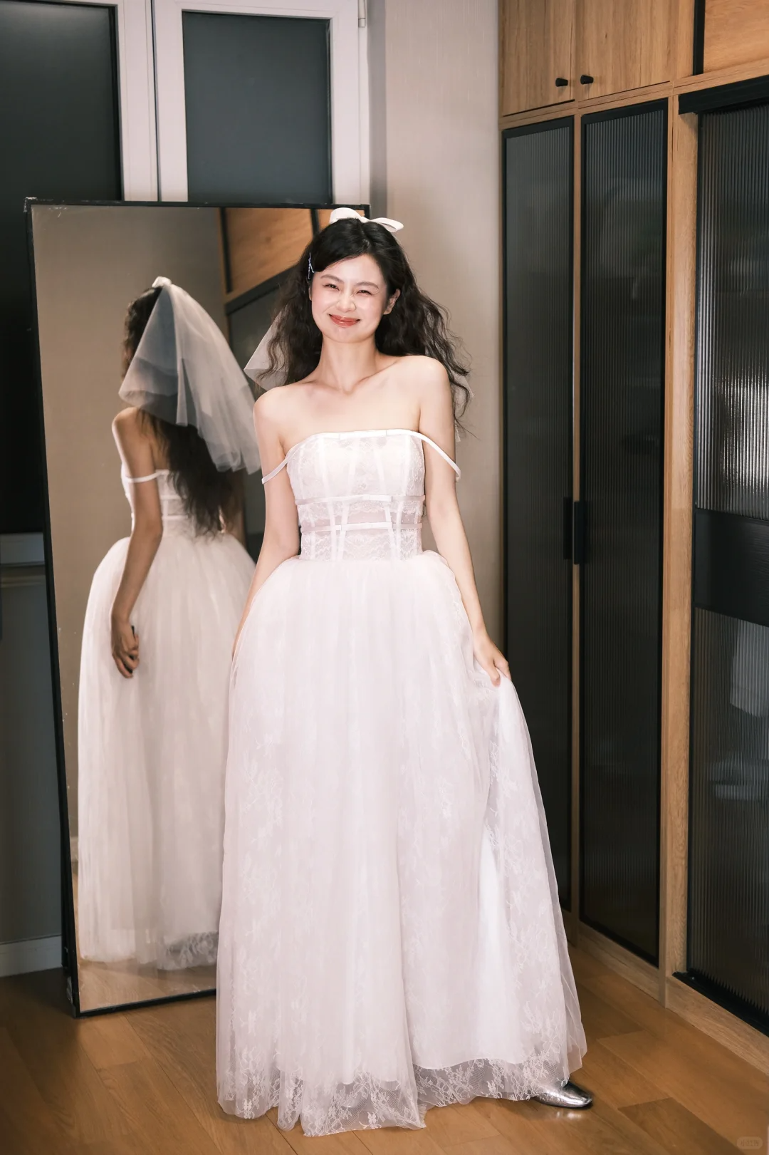 Pretty White A Line Spaghetti Strap Lace Long Prom Dress Wedding Dress SH4189