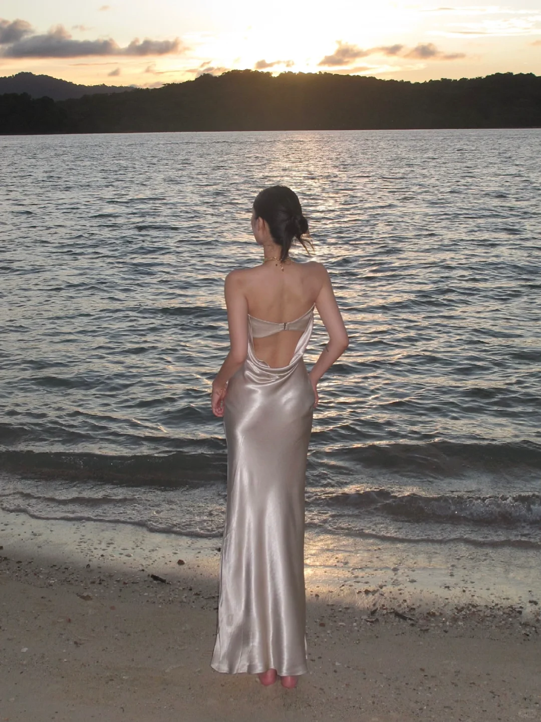 Silver Grey Sheath Strapless Satin Long Prom Dress Formal Gown Party Dress SH4186