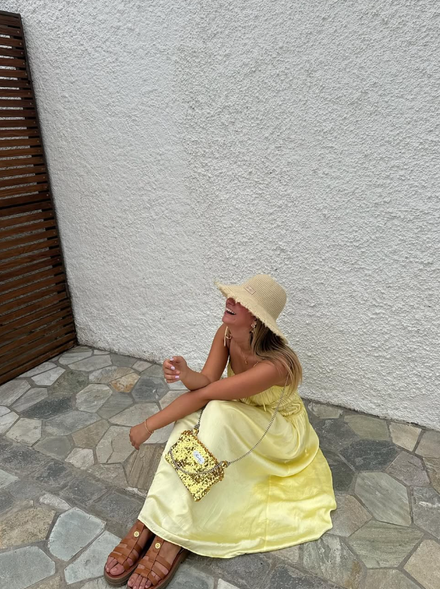 Simple A Line Spaghetti Strap Light Yellow Satin Prom Dress Evening Dress SH2313